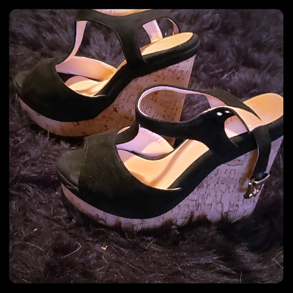Black Wedges Never Worn